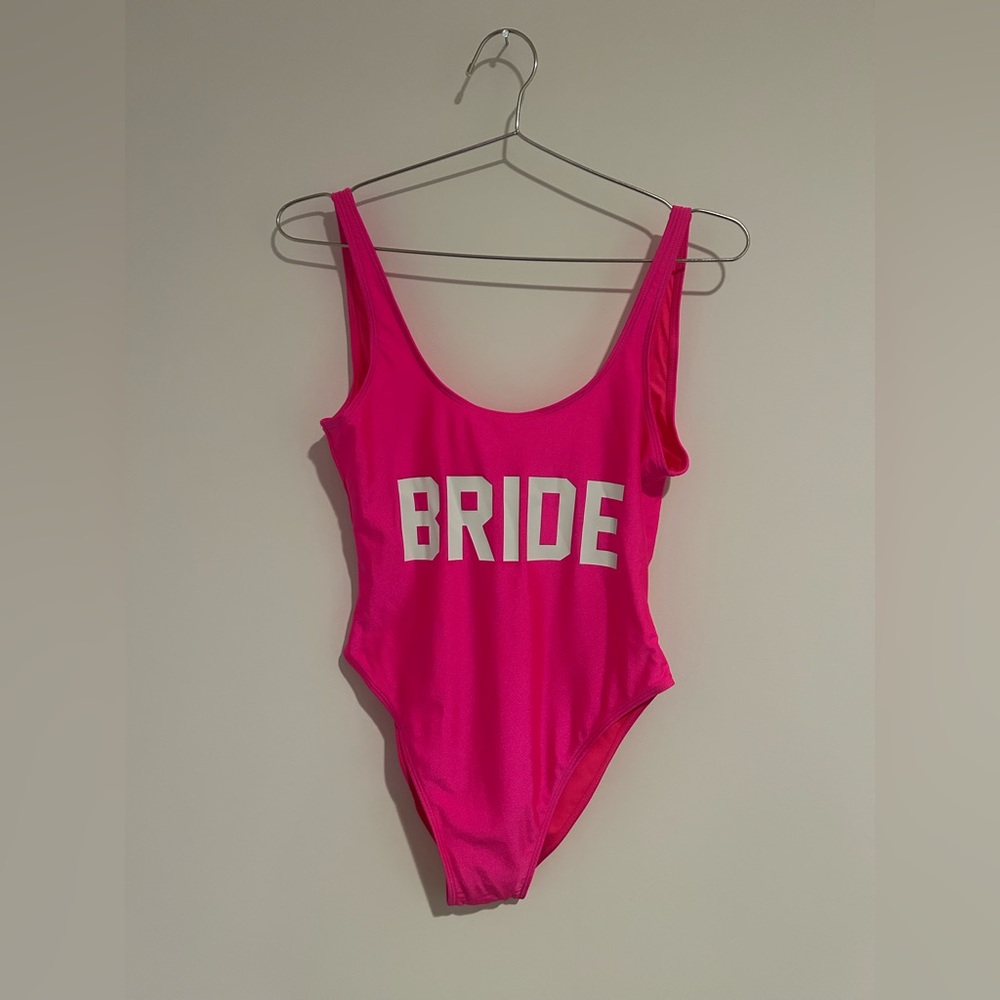 80s Inspired “BRIDE” One-Piece Swimsuit